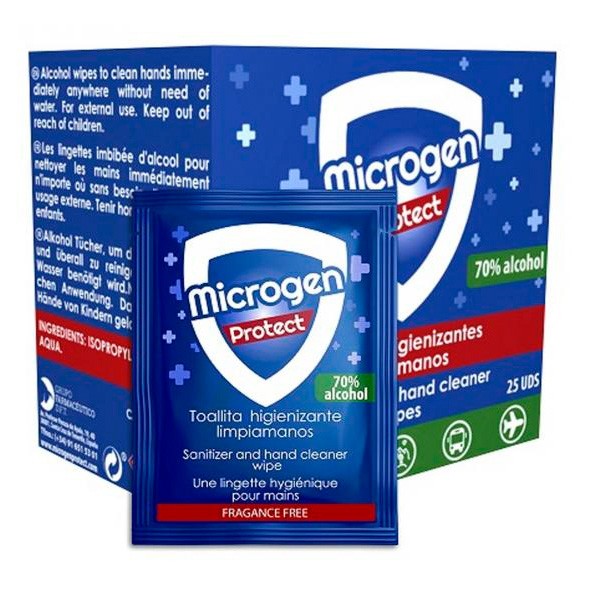 Microgen toallitas desinfectantes 25u. Imagen de Microgen toallitas desinfectantes 25u.