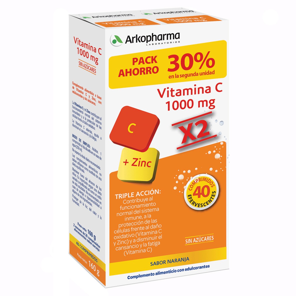 Arkovital vit c 2x20 comp. Efervescentes Imagen de Arkovital vit c 2x20 comp. Efervescentes