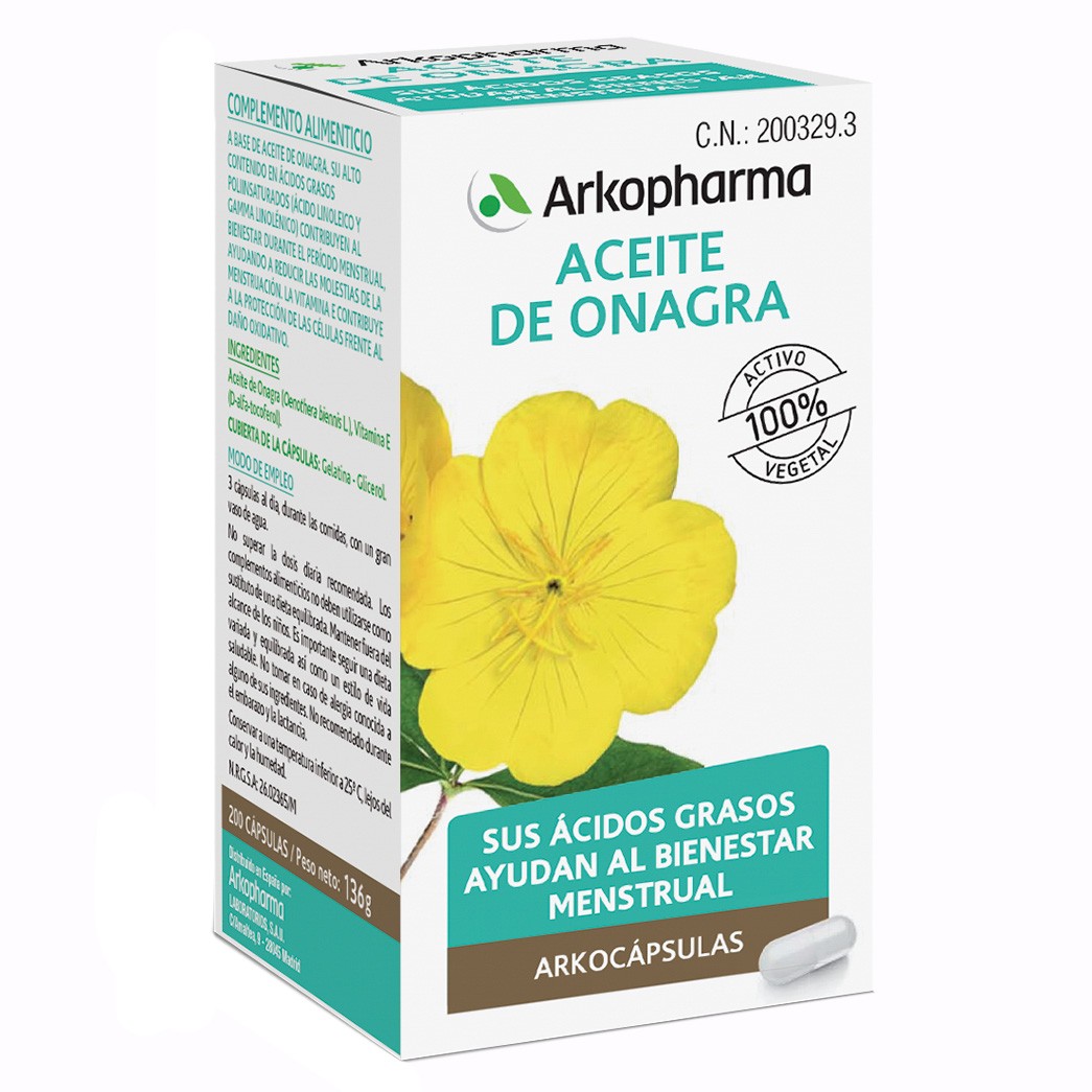 Arkopharma Arkocápsulas aceite de onagra 200 cápsulas Imagen de Arkopharma Arkocápsulas aceite de onagra 200 cápsulas