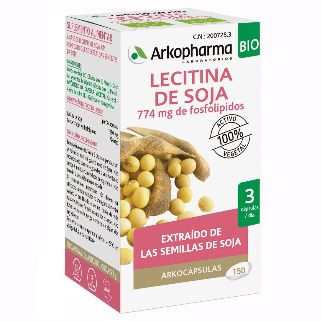 Arkopharma Arkocápsulas lecitina de soja 150 cápsulas Imagen de Arkopharma Arkocápsulas lecitina de soja 150 cápsulas