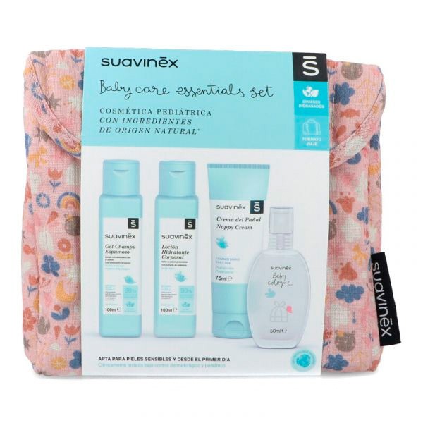 Suavinex Baby Care Essential set de viaje tela rosa Imagen de Suavinex Baby Care Essential set de viaje tela rosa