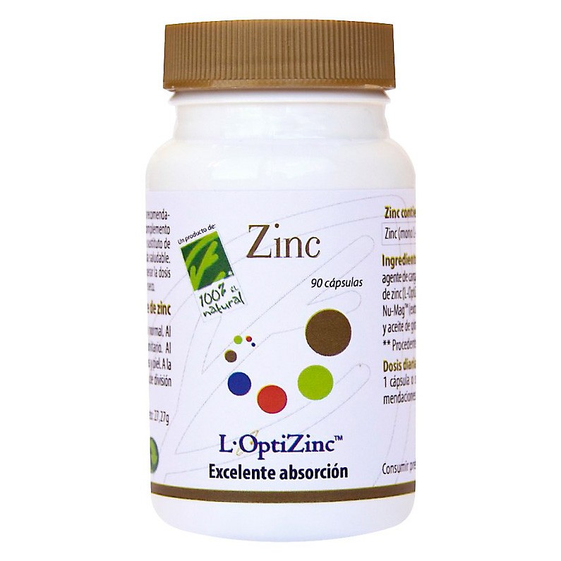 Cien Por Cien Natural Zinc 90 cápsulas Imagen de Cien Por Cien Natural Zinc 90 cápsulas