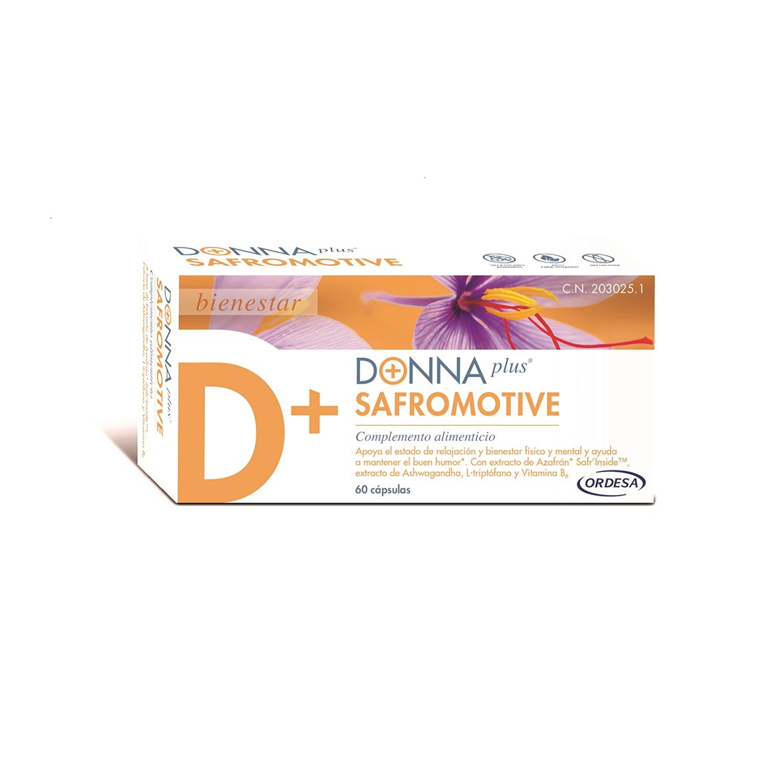 Donnaplus d+ safromotive 60 cápsulas Imagen de Donnaplus d+ safromotive 60 cápsulas