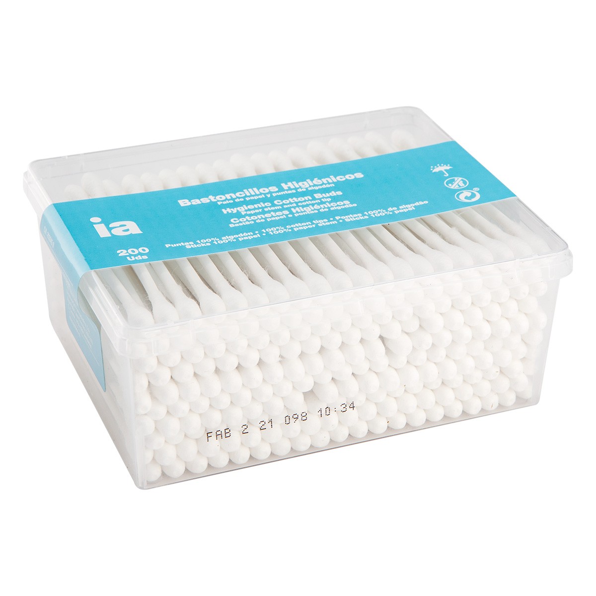 Interapothek bastoncillos con palo de papel 200uds Imagen de Interapothek bastoncillos con palo de papel 200uds