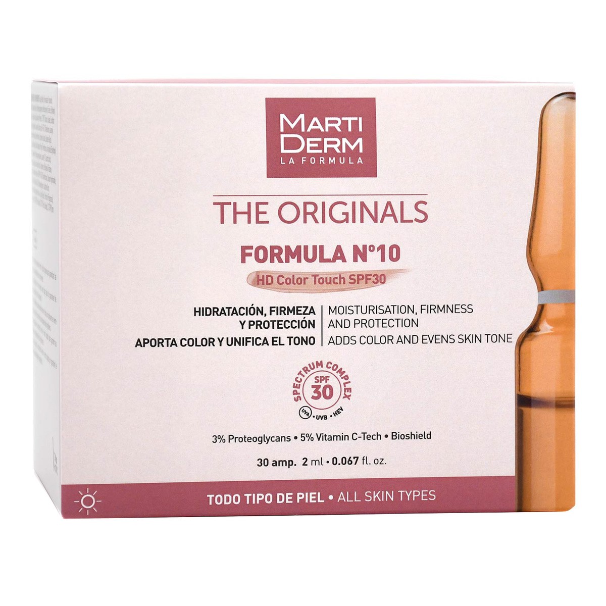 MartiDerm The Originals Formula Nº10 HD Color Touch SPF30 30 ampollas Imagen de MartiDerm The Originals Formula Nº10 HD Color Touch SPF30 30 ampollas