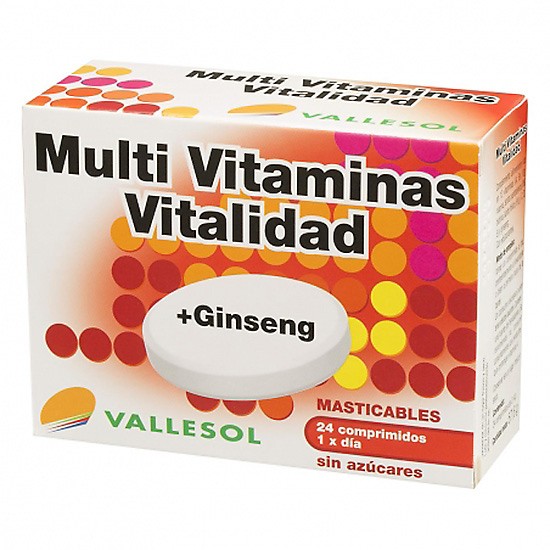 Vallesol multivitaminas vitalidad ginseng 24 cápsulas Imagen de Vallesol multivitaminas vitalidad ginseng 24 cápsulas