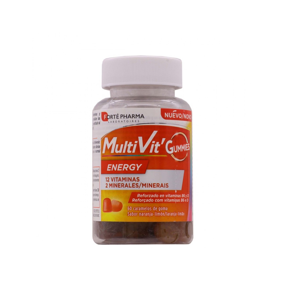 Forte Pharma MultiVit Energy Gummies 60 caramelos sabor naranja y limón Imagen de Forte Pharma MultiVit Energy Gummies 60 caramelos sabor naranja y limón