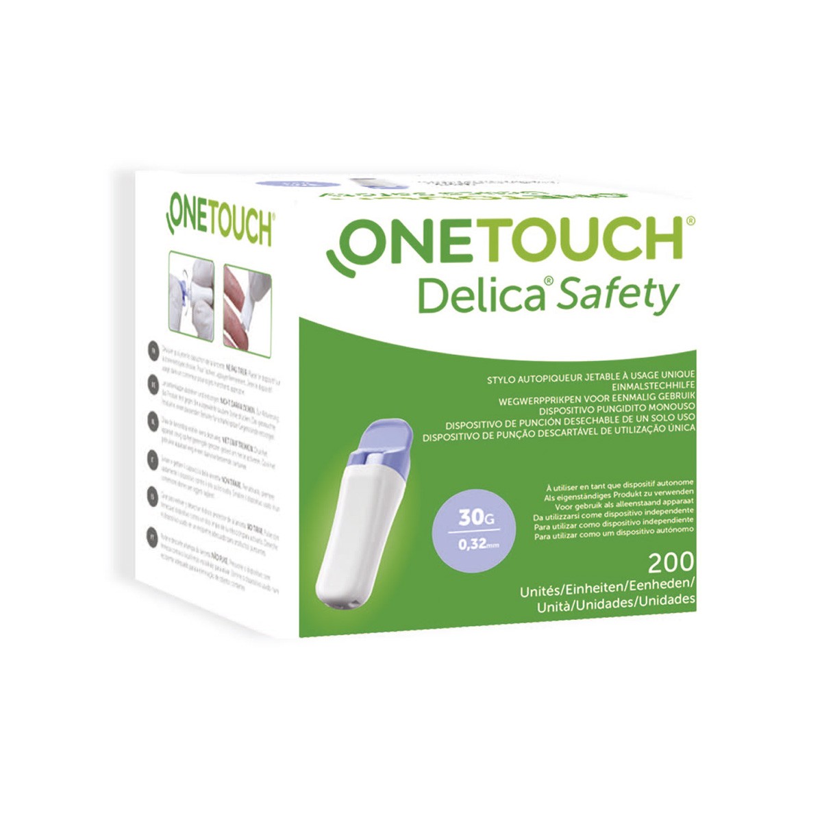 One Touch Delica Safety lancetas 200u Imagen de One Touch Delica Safety lancetas 200u
