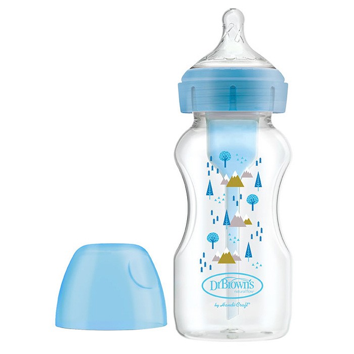 Dr.Brown's biberón b/ancha azul bosque options 270ml Imagen de Dr.Brown's biberón b/ancha azul bosque options 270ml
