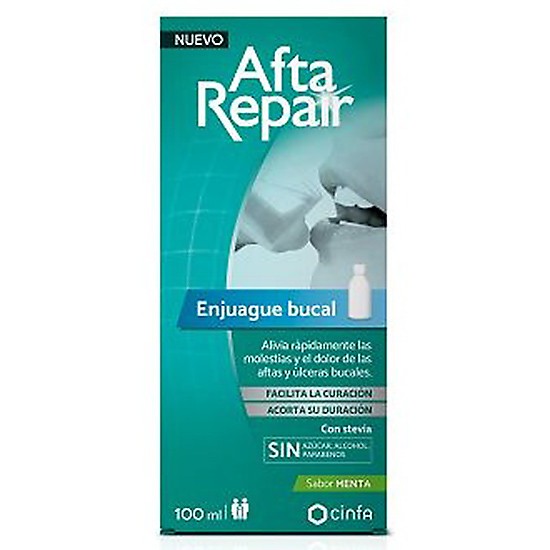 Afta Repair enjuague bucal sabor menta 100ml Imagen de Afta Repair enjuague bucal sabor menta 100ml