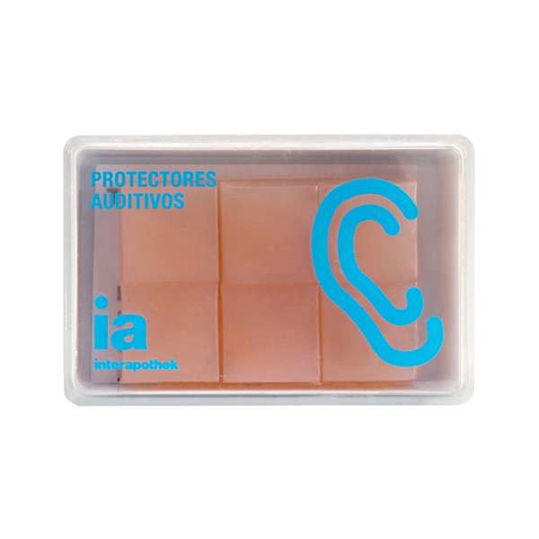 Interapothek tapones de oídos de silicona moldeable 6uds Imagen de Interapothek tapones de oídos de silicona moldeable 6uds