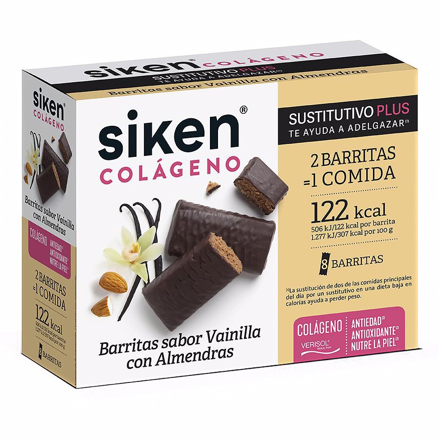 Siken sustitutivo colágeno barrita vainilla 8u Imagen de Siken sustitutivo colágeno barrita vainilla 8u