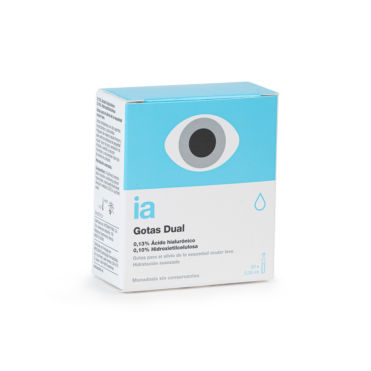 Interapothek gotas oftálmicas con doble humectación 20uds x 0,35ml Imagen de Interapothek gotas oftálmicas con doble humectación 20uds x 0,35ml