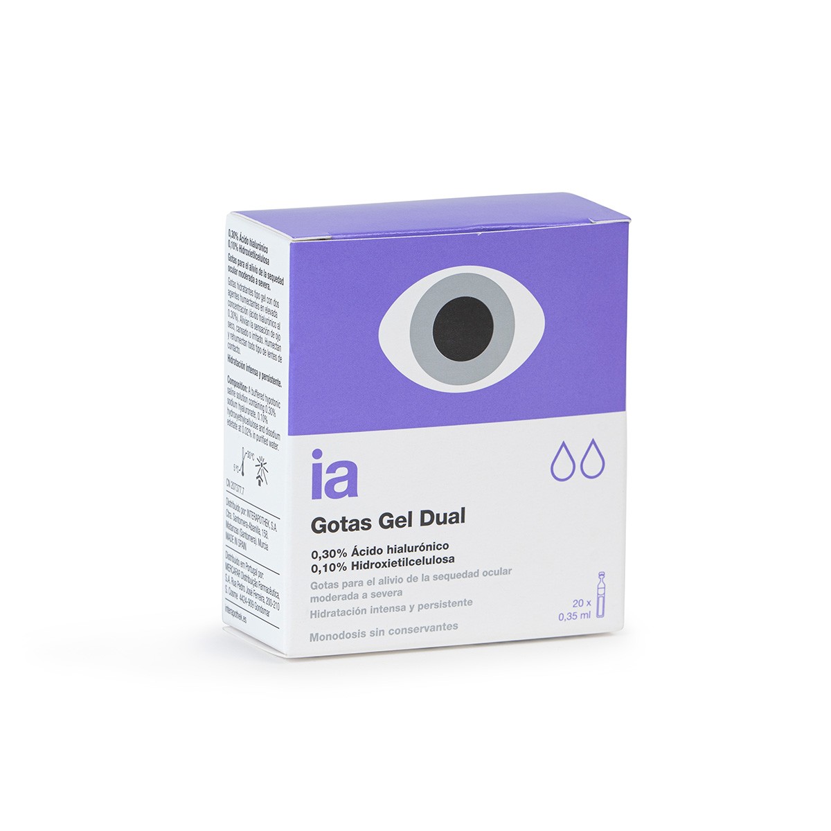 Interapothek gotas oftálmicas con doble humectación 0,30% ácido
hialurónico 0,35ml x 20uds Imagen de Interapothek gotas oftálmicas con doble humectación 0,30% ácido
hialurónico 0,35ml x 20uds