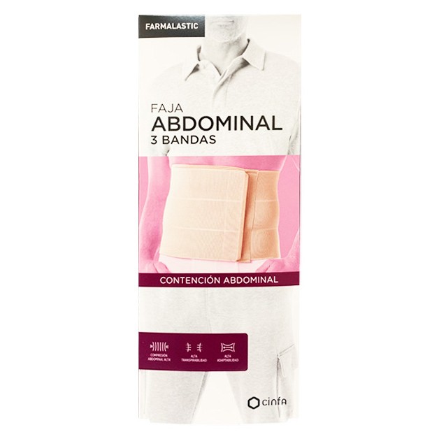 Cinfa faja abdominal 3 bandas talla pequeña Imagen de Cinfa faja abdominal 3 bandas talla pequeña