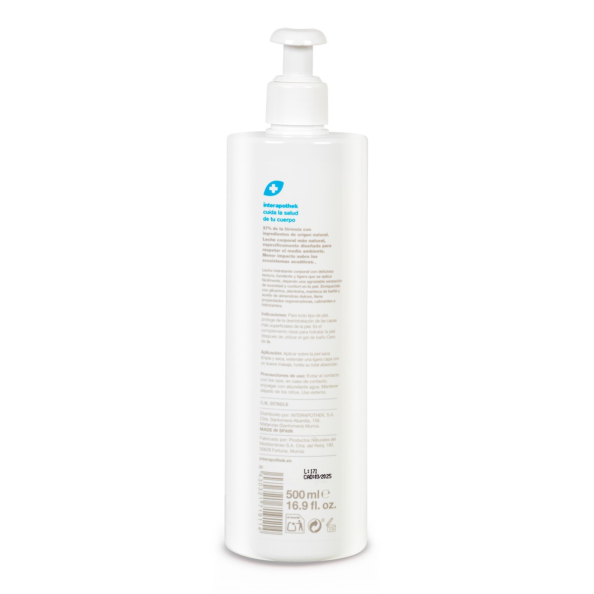 Imagen de Interapothek leche hidratante corporal cero 500ml