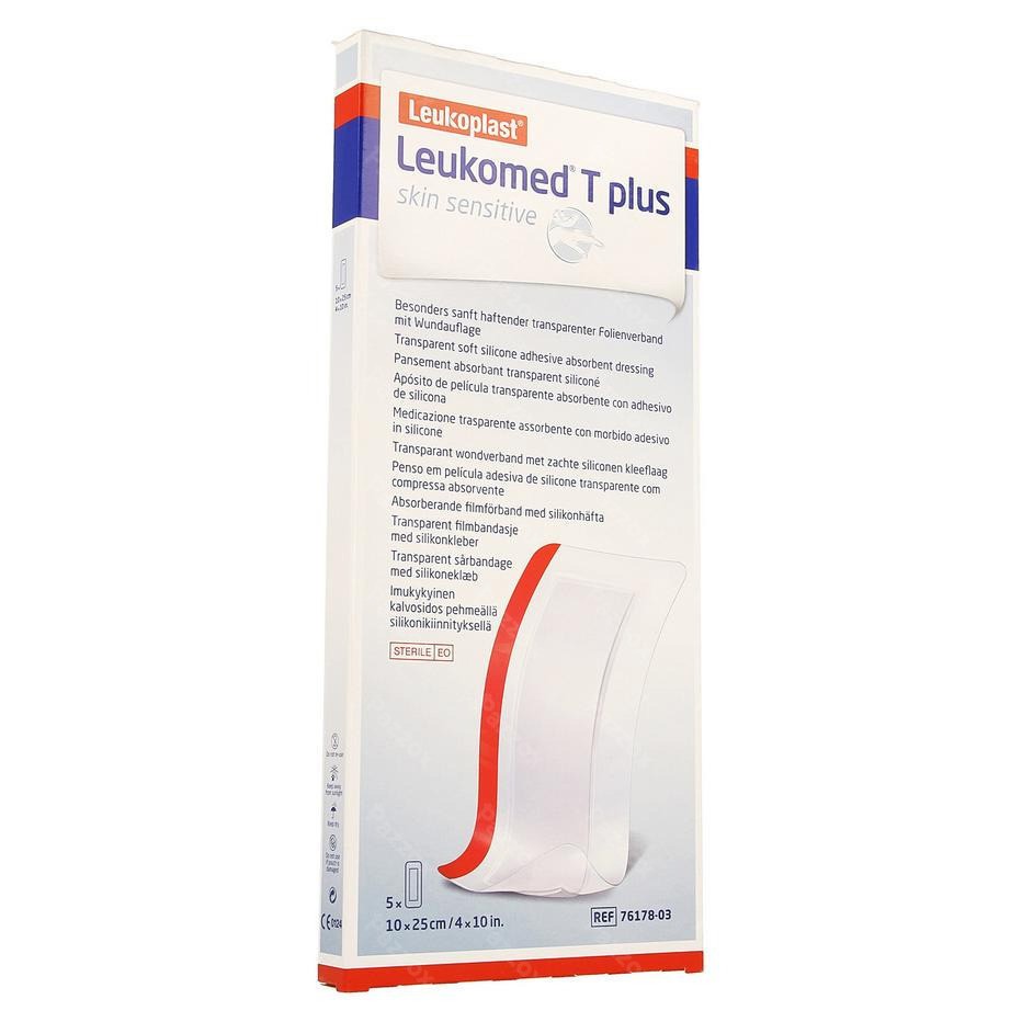 Leukomed T Plus Skin Sensitive apósitos 10cmx25cm 5u Imagen de Leukomed T Plus Skin Sensitive apósitos 10cmx25cm 5u