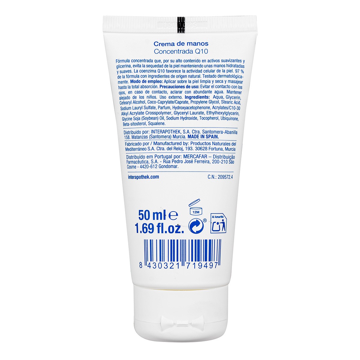 Imagen de Interapothek crema de manos concentrada coenzima Q10 50ml