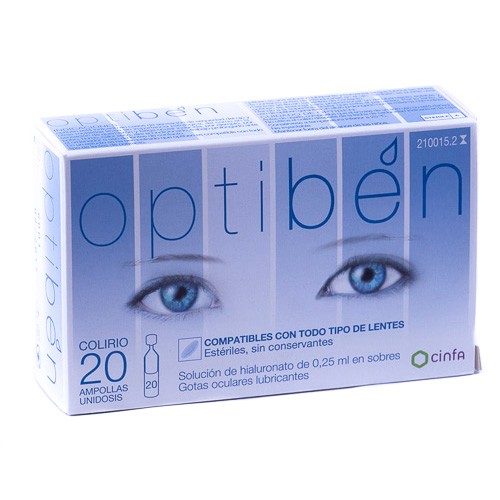 OPTIBEN LUBRICANTE OCULAR GOTAS 20 AMP Imagen de OPTIBEN LUBRICANTE OCULAR GOTAS 20 AMP