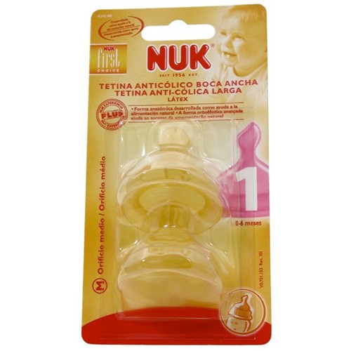 Nuk tetina ancha Fc + 1m látex bi 2u Imagen de Nuk tetina ancha Fc + 1m látex bi 2u