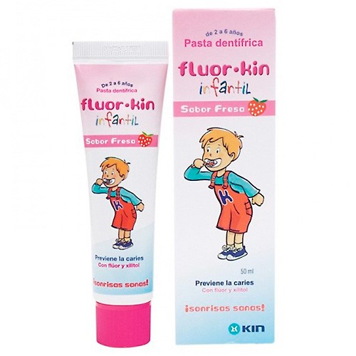 Fluorkin pasta infantil fresa 50ml Imagen de Fluorkin pasta infantil fresa 50ml