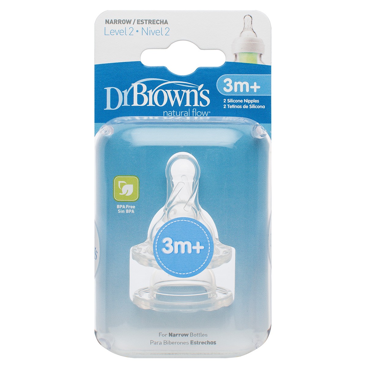 Dr.Brown's tetina options +3 meses 2u Imagen de Dr.Brown's tetina options +3 meses 2u