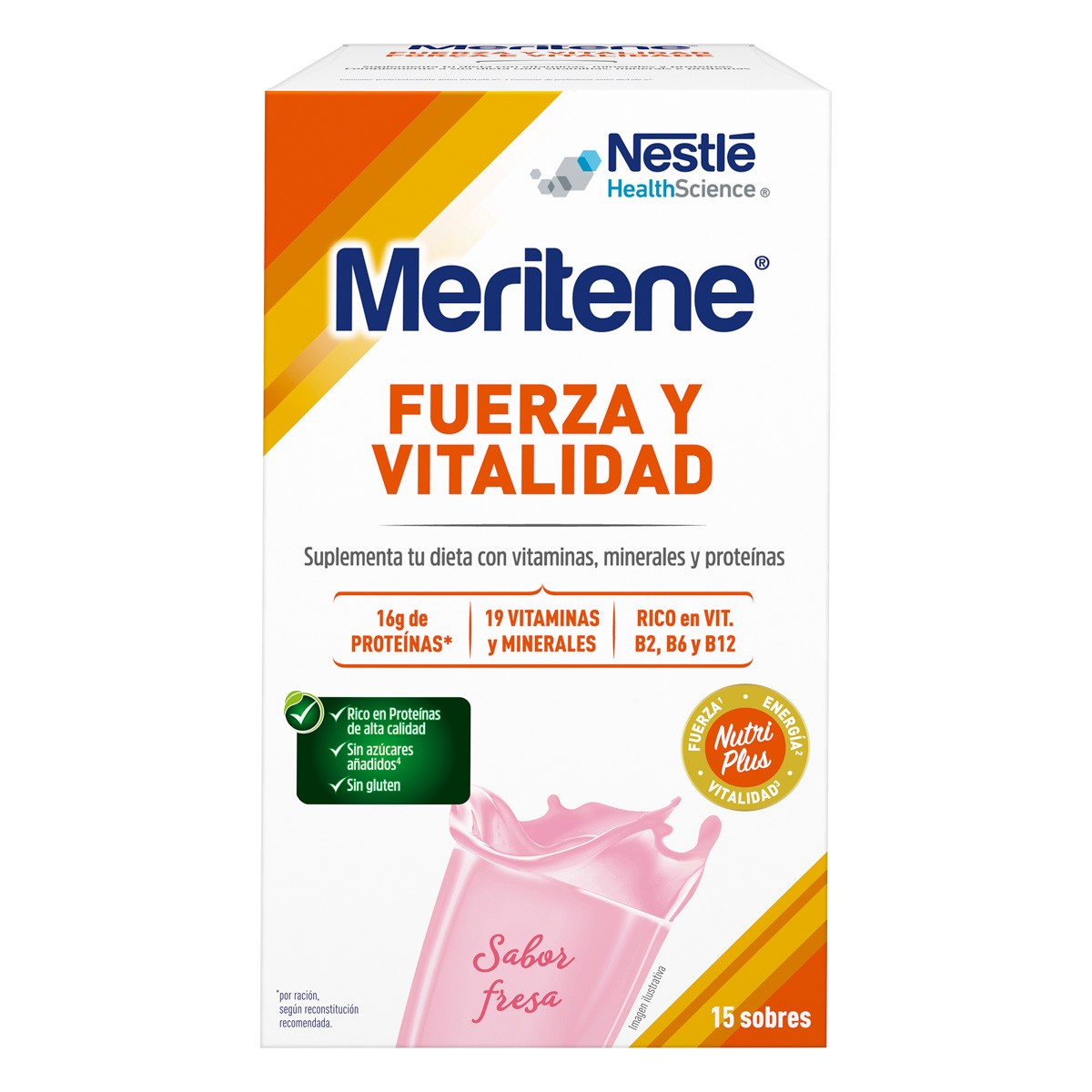 Meritene polvo fresa 15 sobres 30gr Imagen de Meritene polvo fresa 15 sobres 30gr