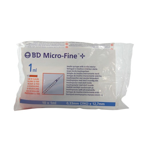 B.D. Jeringa insulina 1ml u-100 10u Imagen de B.D. Jeringa insulina 1ml u-100 10u