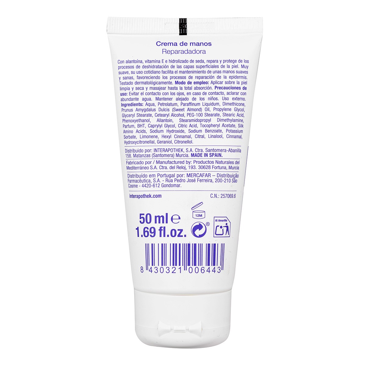 Imagen de Interapothek crema de manos reparadora 50ml