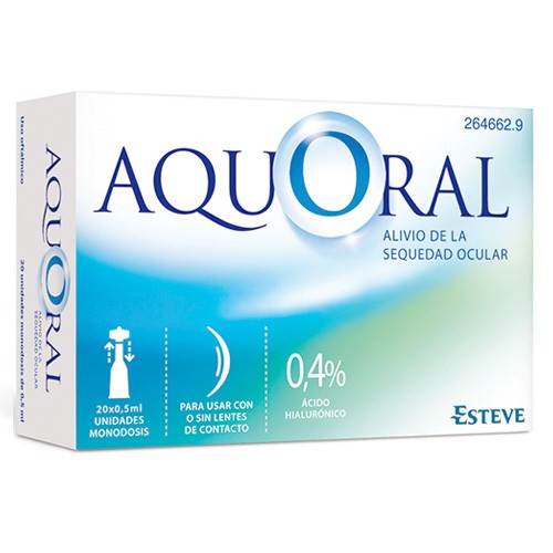 Aquoral colirio lubricante ocular 20 monodosis Imagen de Aquoral colirio lubricante ocular 20 monodosis