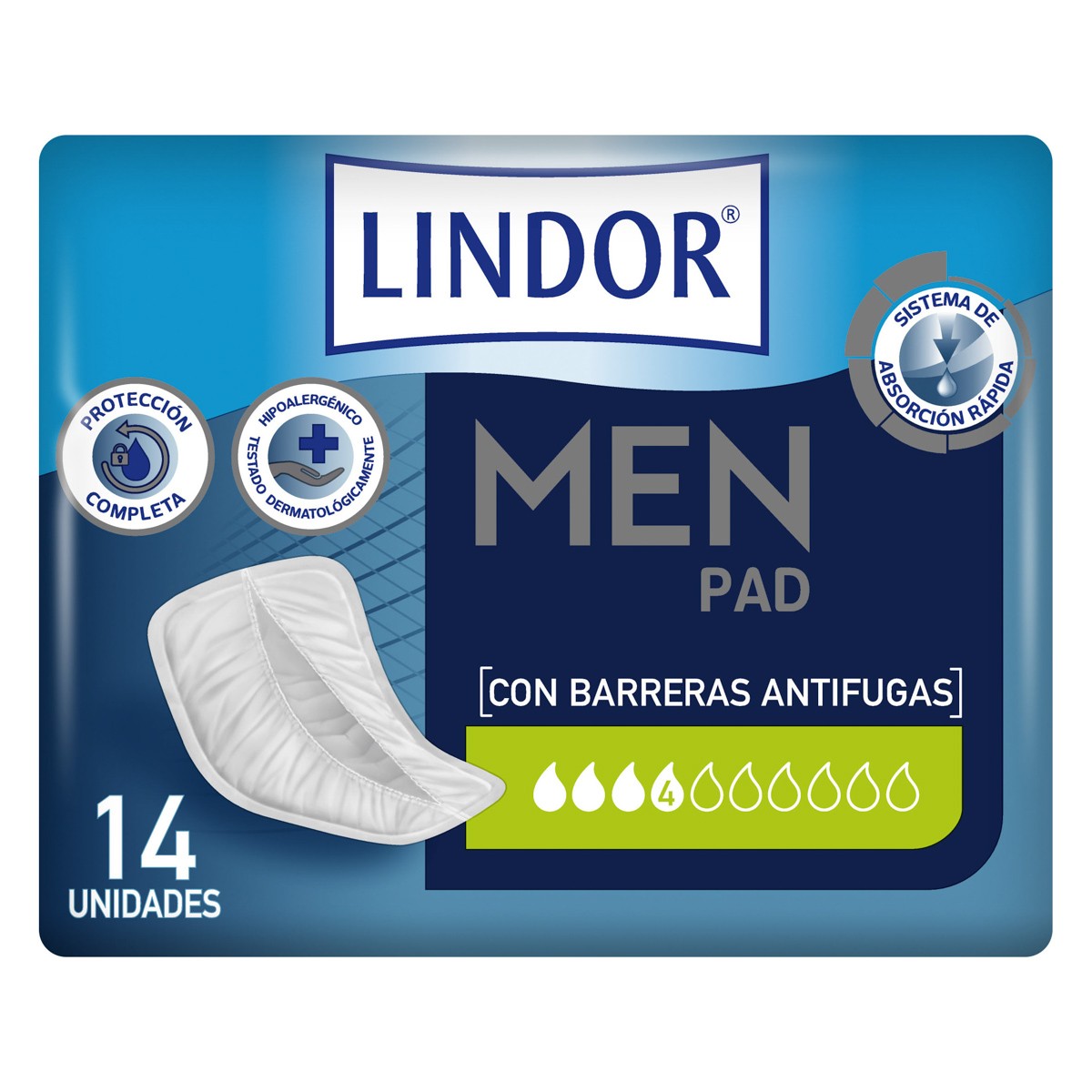 Molicare Premium Men pad 4 gotas 14u Imagen de Molicare Premium Men pad 4 gotas 14u