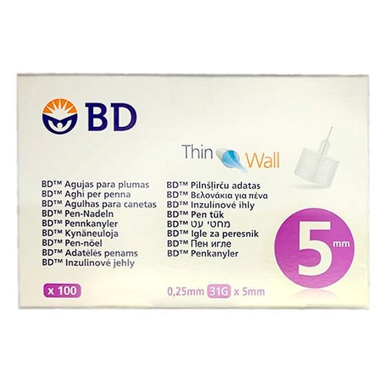 BD Microfine tw 0,25 x 5mm 100u R.320212 Imagen de BD Microfine tw 0,25 x 5mm 100u R.320212