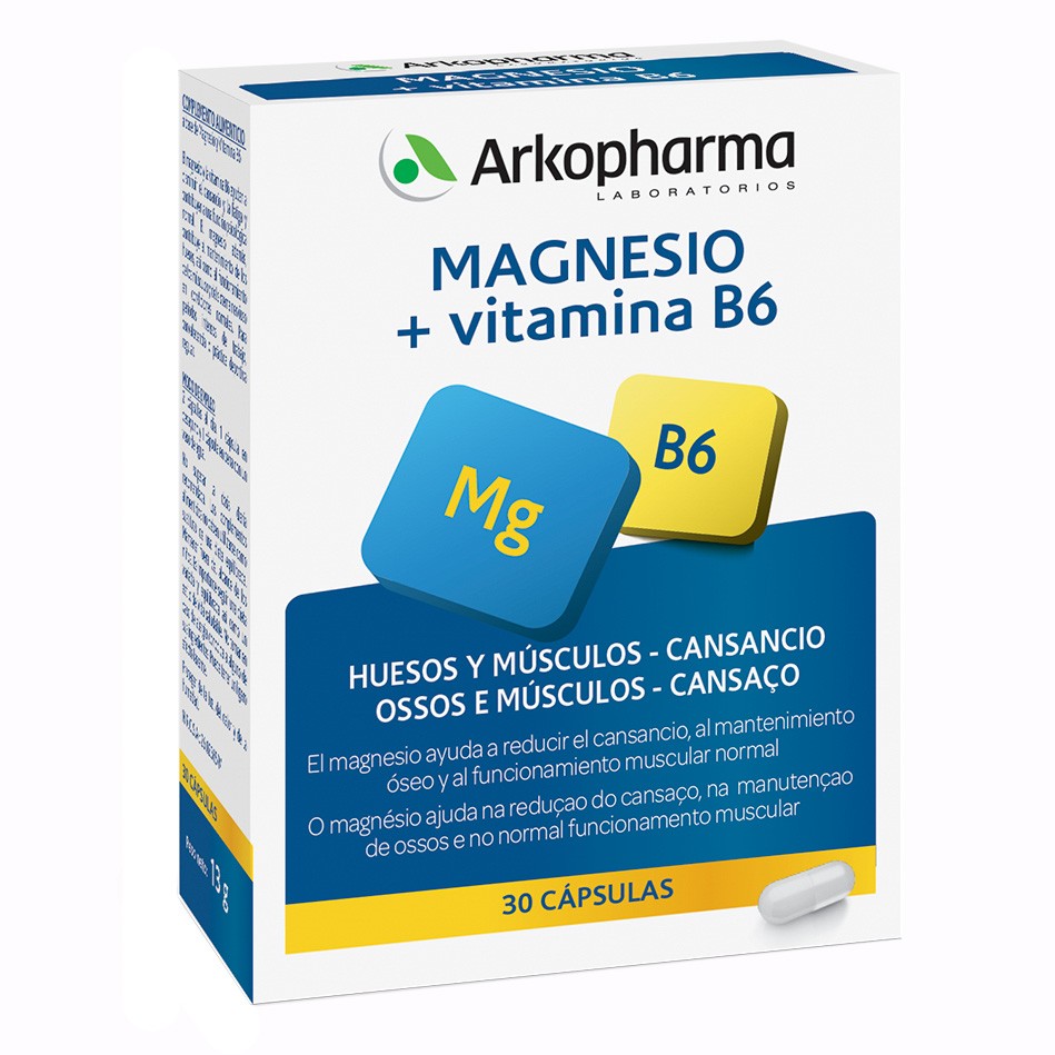 Arkopharma Arkovital magnesio complemento alimenticio 30 cápsulas Imagen de Arkopharma Arkovital magnesio complemento alimenticio 30 cápsulas