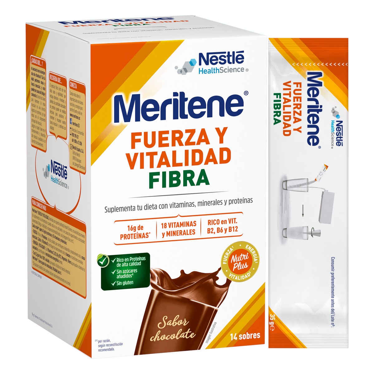 Imagen de Maritene Batido de Fibra en Polvo sabor Chocolate 14 sobres