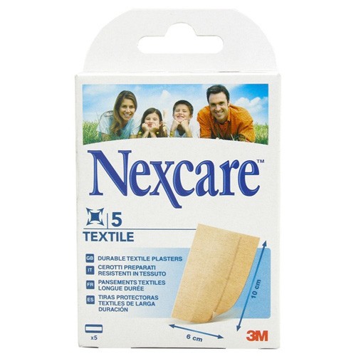 Nexcare Textile Strips tiras adhesivas 10x6cm 5u Imagen de Nexcare Textile Strips tiras adhesivas 10x6cm 5u