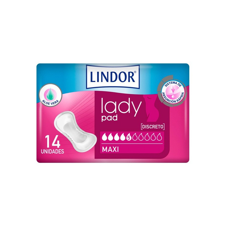 Lindor Lady pad maxi 5 gotas 14u Imagen de Lindor Lady pad maxi 5 gotas 14u