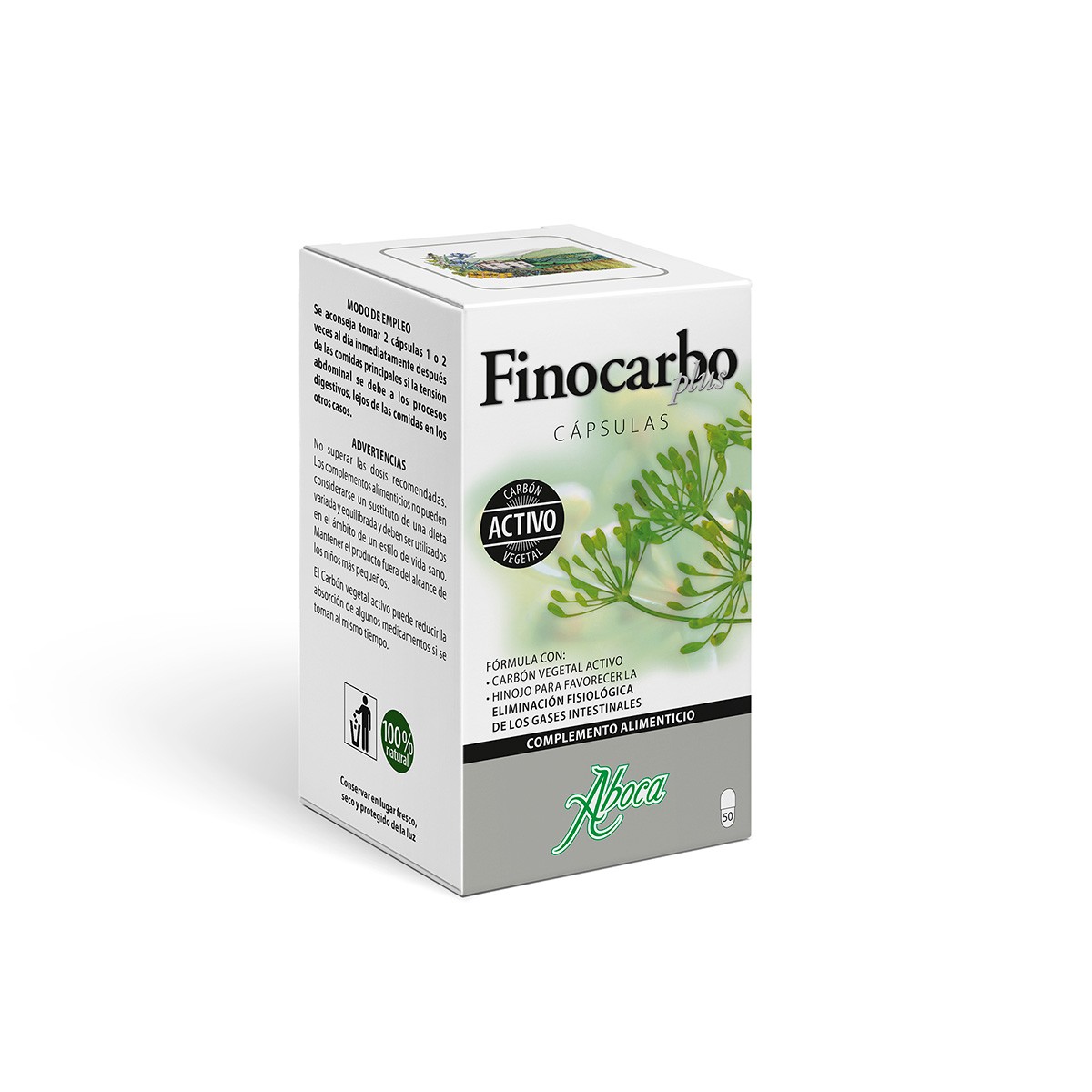 Aboca finocarbo plus 500mg 50 cápsulas. Imagen de Aboca finocarbo plus 500mg 50 cápsulas.