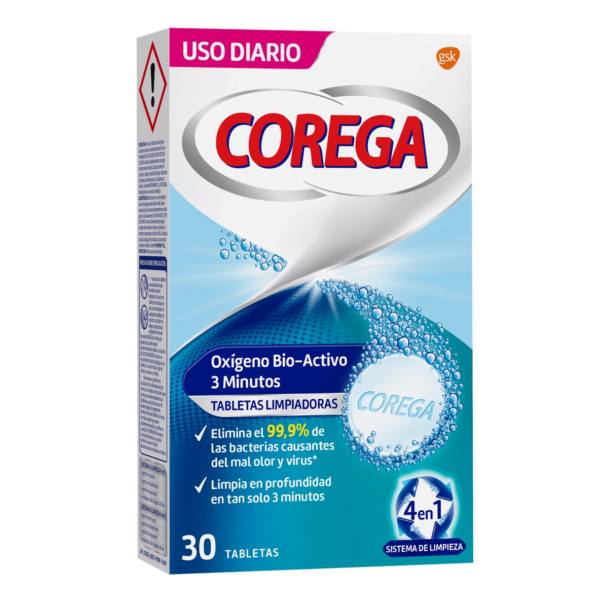 Corega 3 minutos 30 tabletas Imagen de Corega 3 minutos 30 tabletas