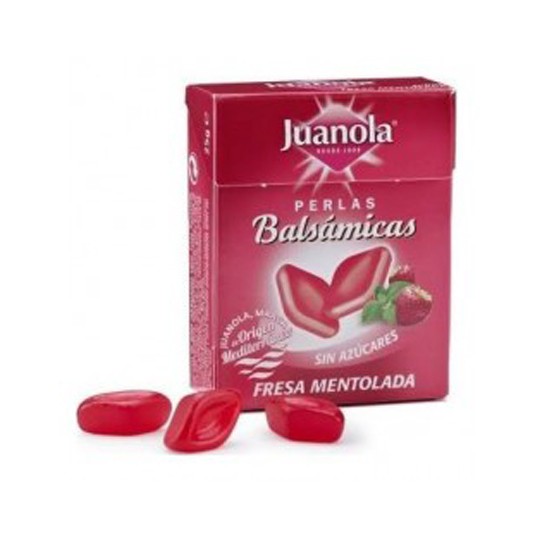Juanola perlas de fresa mentolada 25gr Imagen de Juanola perlas de fresa mentolada 25gr