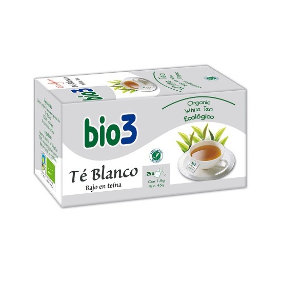 Bio3 té blanco ecológico 25 bolsitas Imagen de Bio3 té blanco ecológico 25 bolsitas