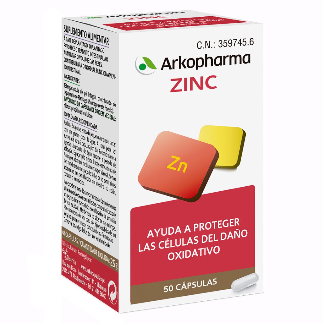 Arkopharma Arkovital zinc 50 cápsulas Imagen de Arkopharma Arkovital zinc 50 cápsulas
