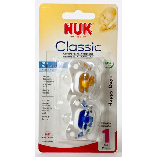 Nuk chupete de silicona talla 1 2u Imagen de Nuk chupete de silicona talla 1 2u