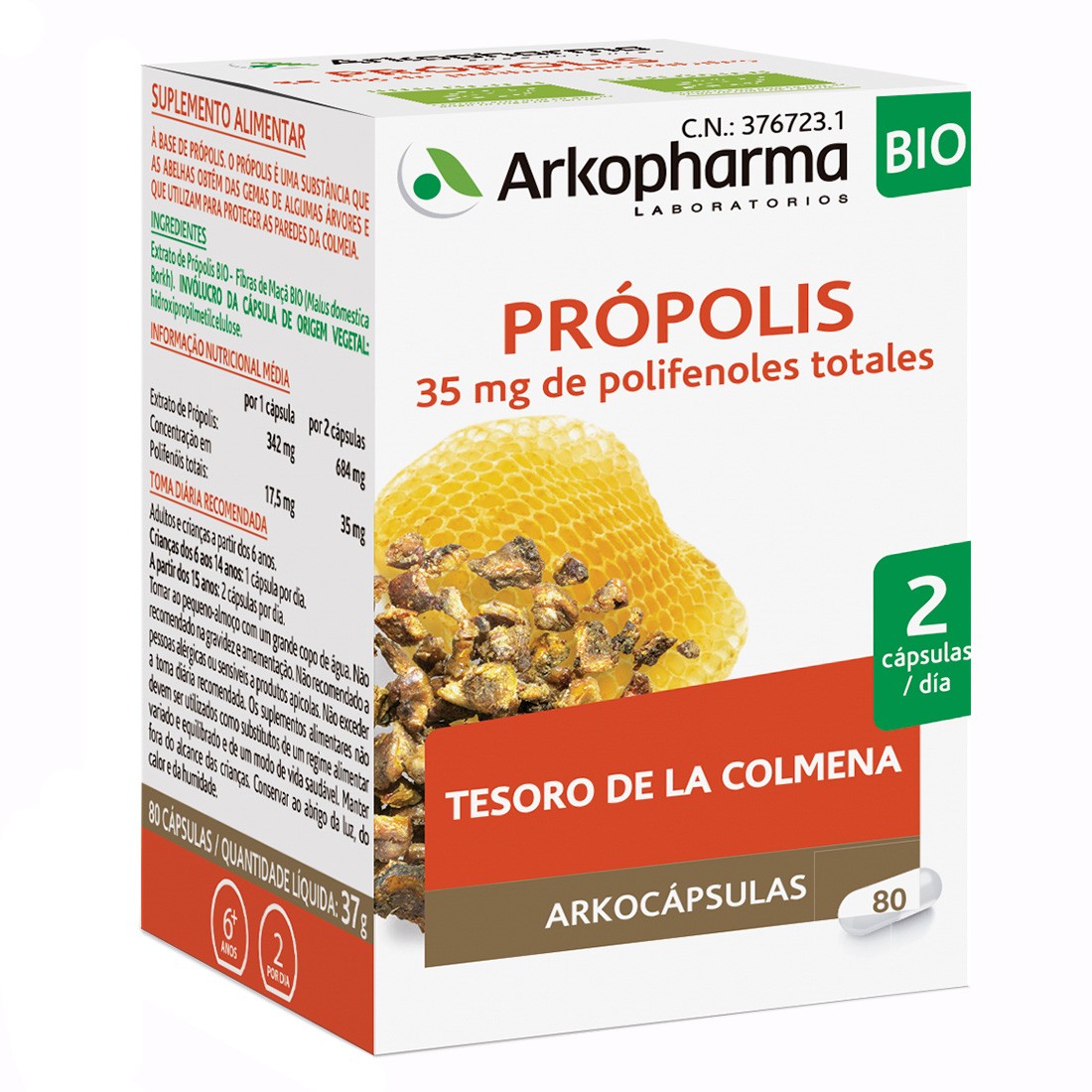 Arkopharma Arkocápsulas própolis bio 80 cápsulas Imagen de Arkopharma Arkocápsulas própolis bio 80 cápsulas