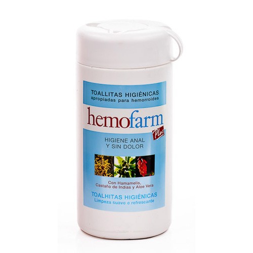 HEMOFARM PLUS TOALLITAS BOTE 60 UDS. Imagen de HEMOFARM PLUS TOALLITAS BOTE 60 UDS.