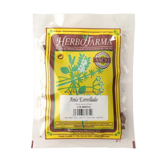 Herbofarma infsusión Anis estrellado al vacio 30g Imagen de Herbofarma infsusión Anis estrellado al vacio 30g