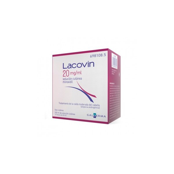 Lacovin 20 mg/ml sol. cutánea 4 frascos 60 ml Imagen de Lacovin 20 mg/ml sol. cutánea 4 frascos 60 ml